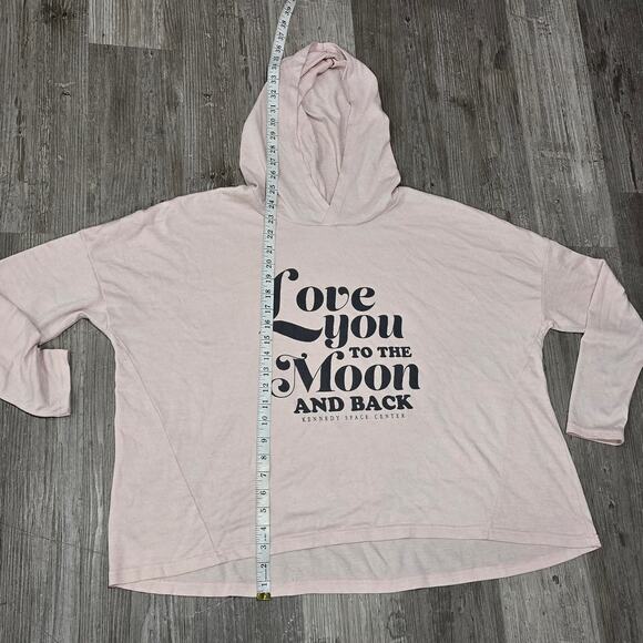 MV Sport LOVE YOU TO THE MOON & BACK Graphic NASA Souvenir Hooded Sweatshirt XL - Picture 7 of 8